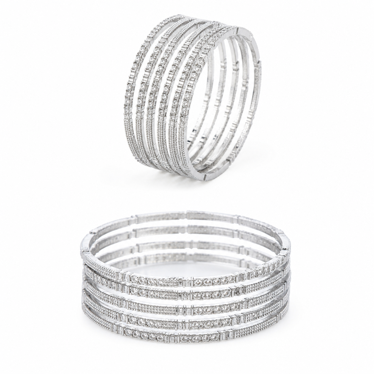 Elegant Crystal Bangle Set for Women