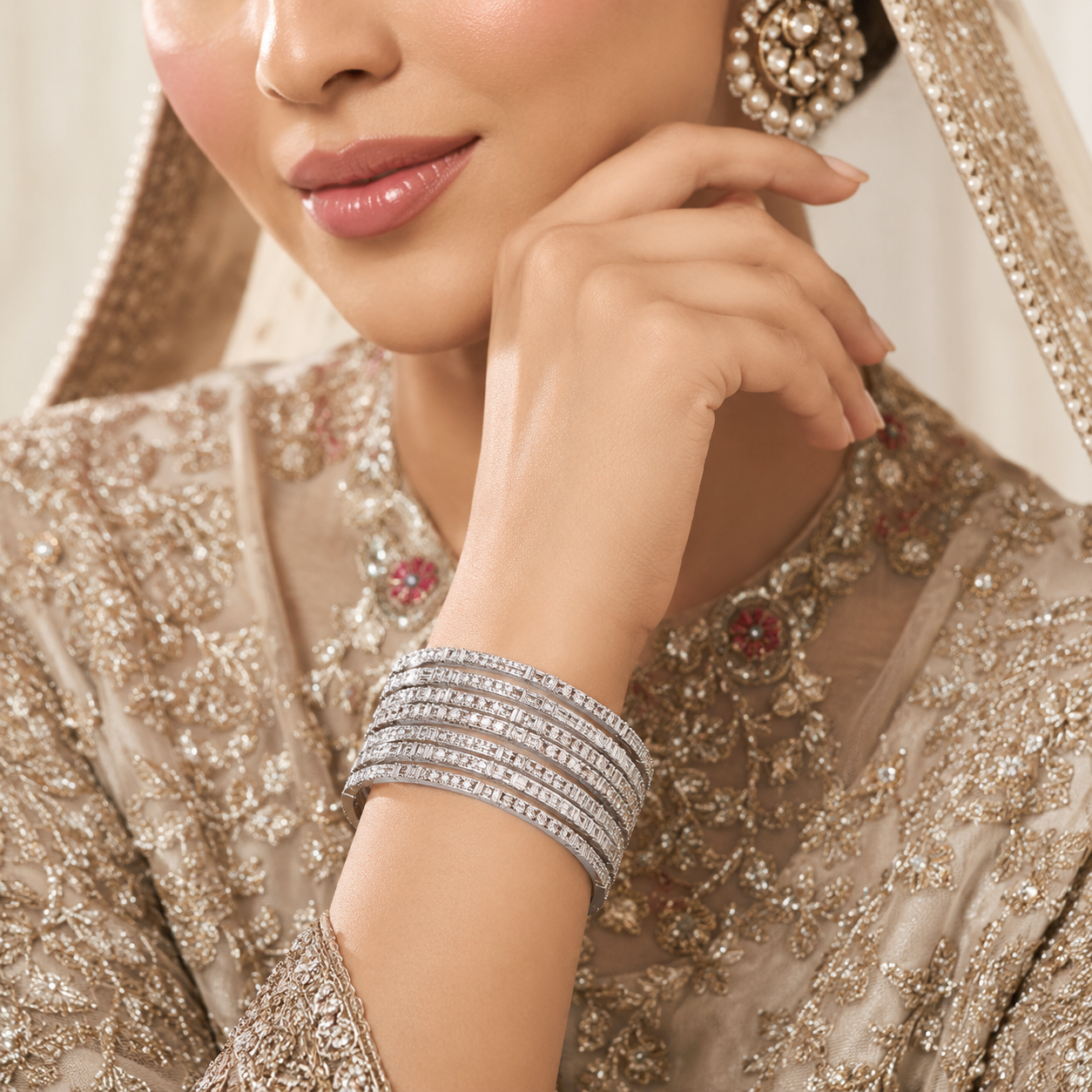 Elegant Crystal Bangle Set for Women
